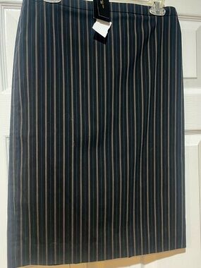 BCBGMaxAzria Black Pencil Skirt with Beige Pinstripes